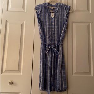 Loft windowpane sleeveless dress